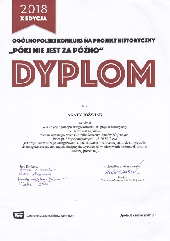 Znakomity wynik 2TEk w ogólnopolskim konkursie na projekt historyczny