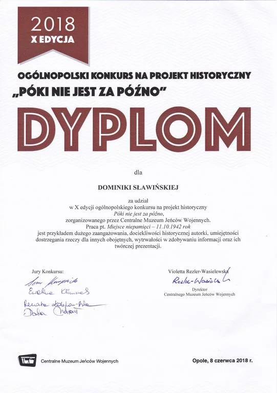 Znakomity wynik 2TEk w ogólnopolskim konkursie na projekt historyczny