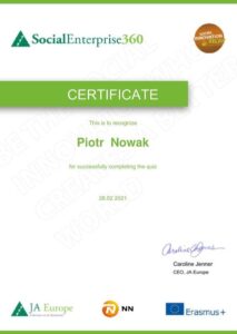 Certificate - Piotr Nowak