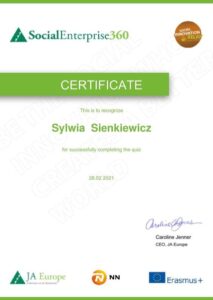 Certificate - Sylwia Sienkiewicz