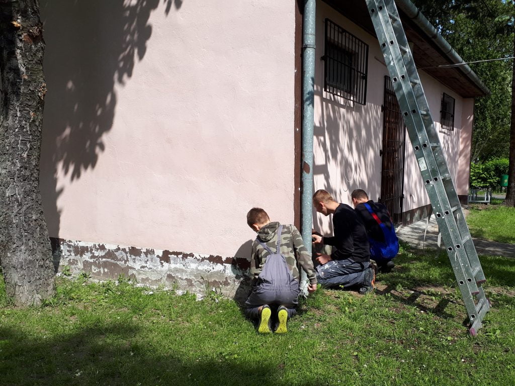 Zajęcia praktyczne - odnawiamy elewację sklepiku szkolnego