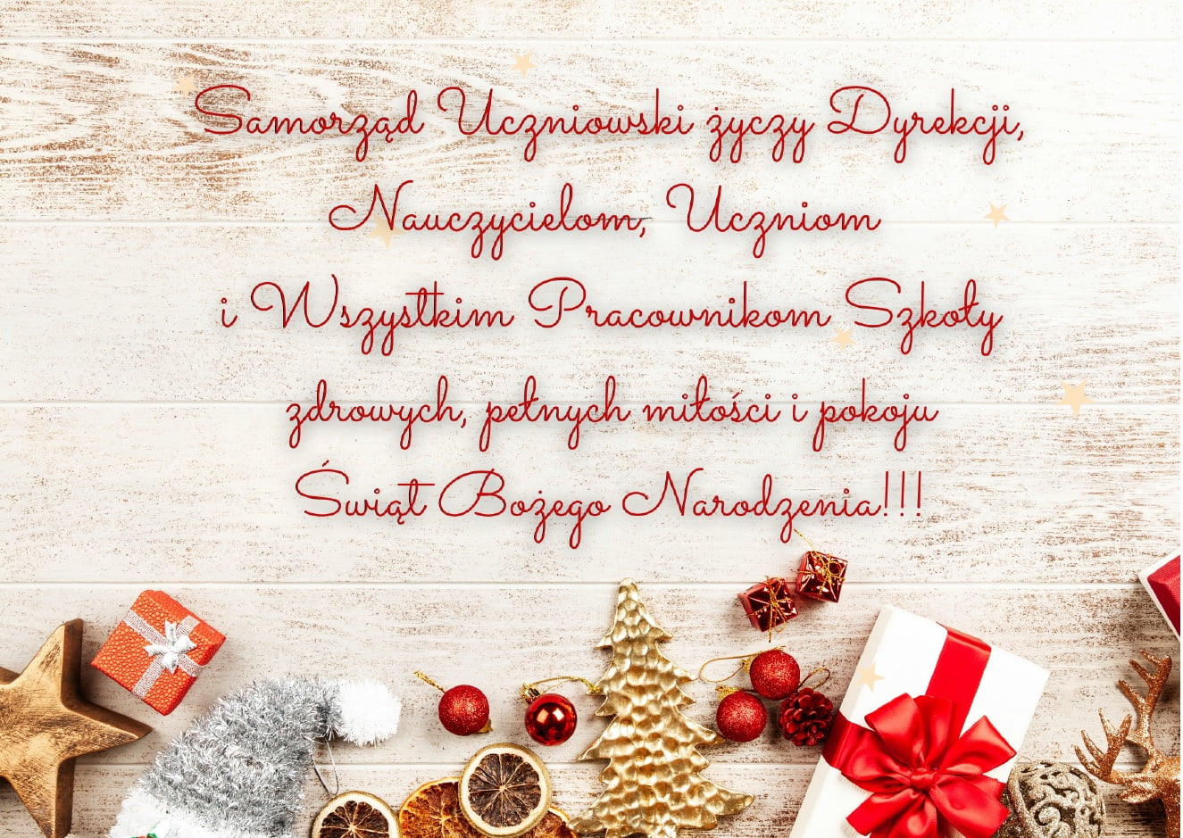 Życzenia Samorządu Uczniowskiego z okazji Świąt Bożego Narodzenia - RCEZ  Lubartów