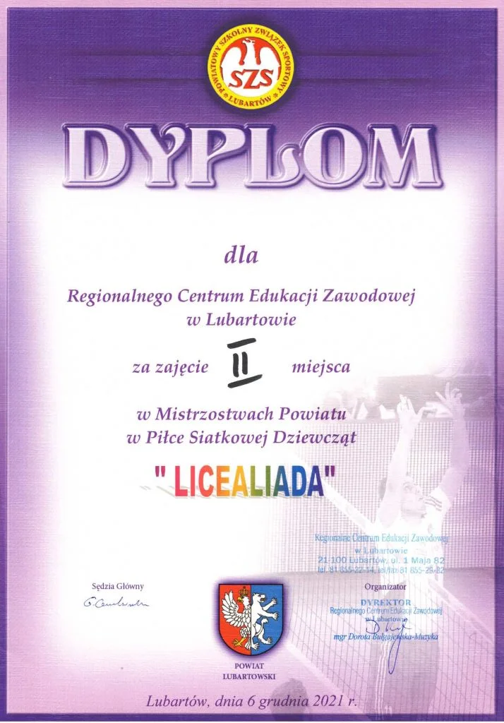 II miejsce w Mistrzostwach Powiatu w Piłce Siatkowej Dziewcząt-licealiada_6-12