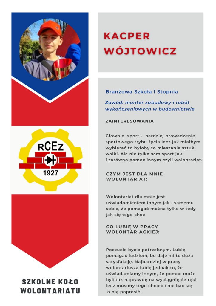Projekt "Nasi Wolontariusze" Kacper Wójtowicz