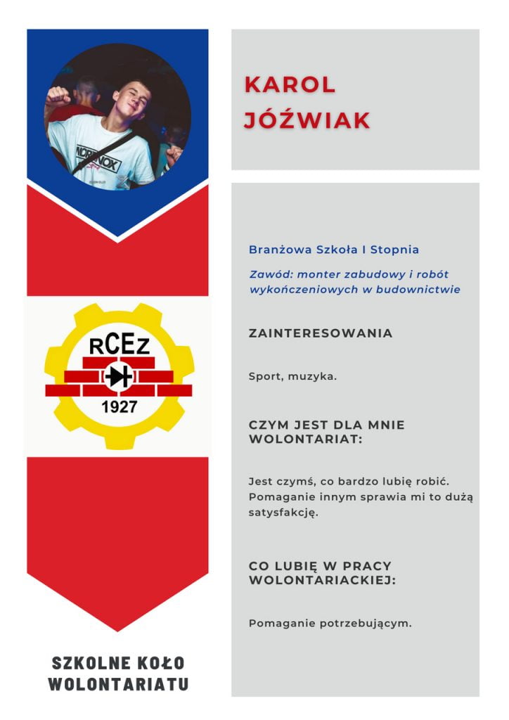 Projekt "Nasi Wolontariusze" Karol Jóźwiak