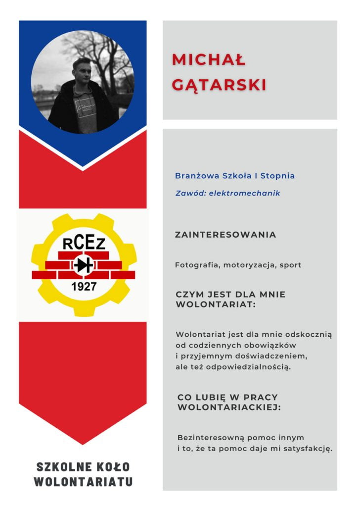 Projekt "Nasi Wolontariusze" Michał Gątarski