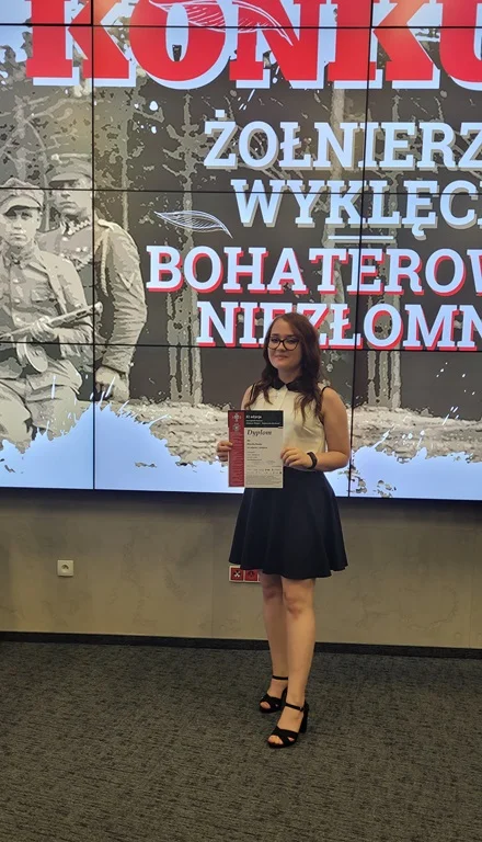 I miejsce Klaudii Kęski w XI edycji Ogólnopolskiego Konkursu „Żołnierze Wyklęci – Bohaterowie Niezłomni”