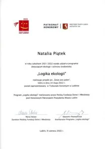 Konferencja zamykająca projekty młodzieży w ramach programu „Logika ekologii”