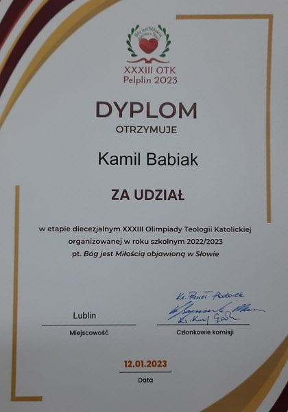 dyplom Kamil Babiak