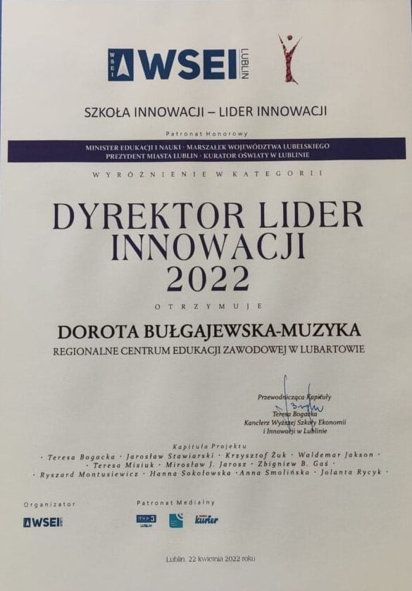 RCEZ z tytułami WSEI Lider Innowacji 2022!