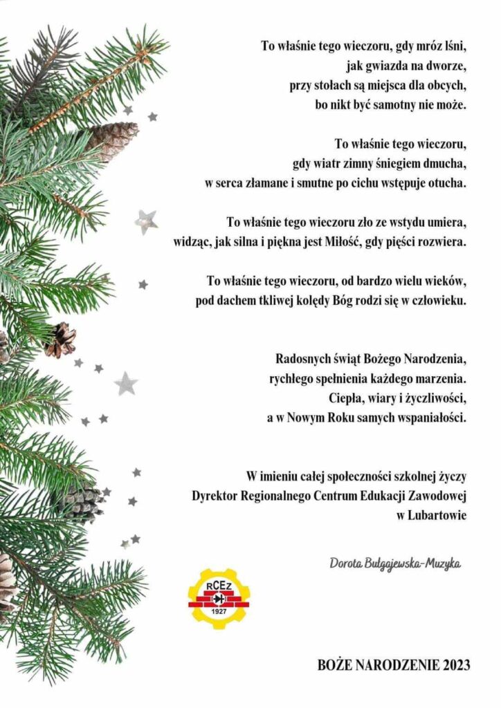Swiateczne Zyczenia Dyrektora Rcez
