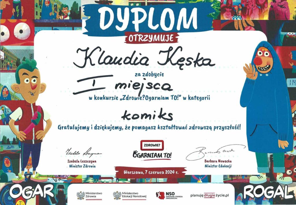 Klaudia Keska I Miejsce Zdrowie Ogarniam To Dyplom