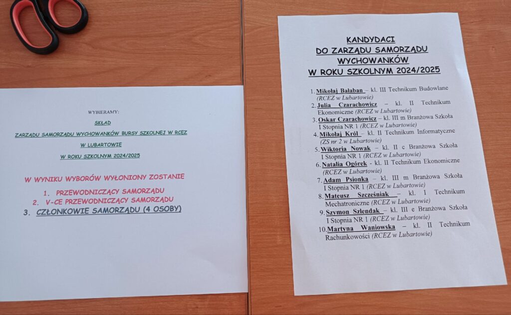 Wybory Do Samorządu W Bursie Szkolnej Rcez 2024 (12)