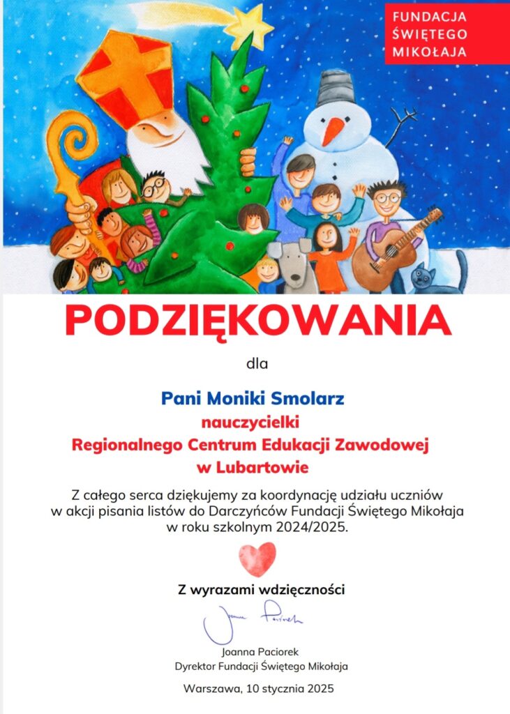 Listy do Darczyńców Fundacji Św. Mikołaja