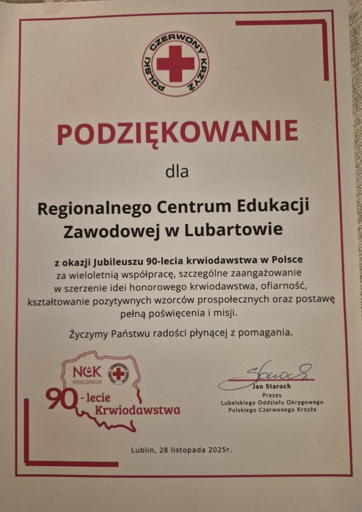 Jubileusz PCK z okazji 90 lecia krwiodawstwa