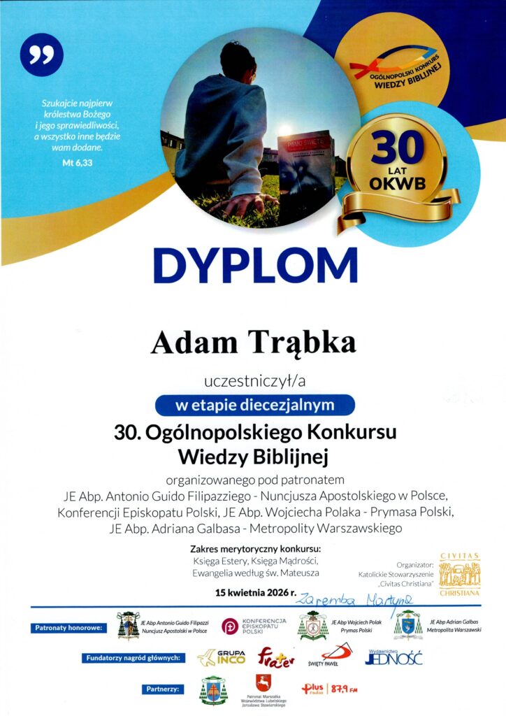 Dyplom Adam Trąbka