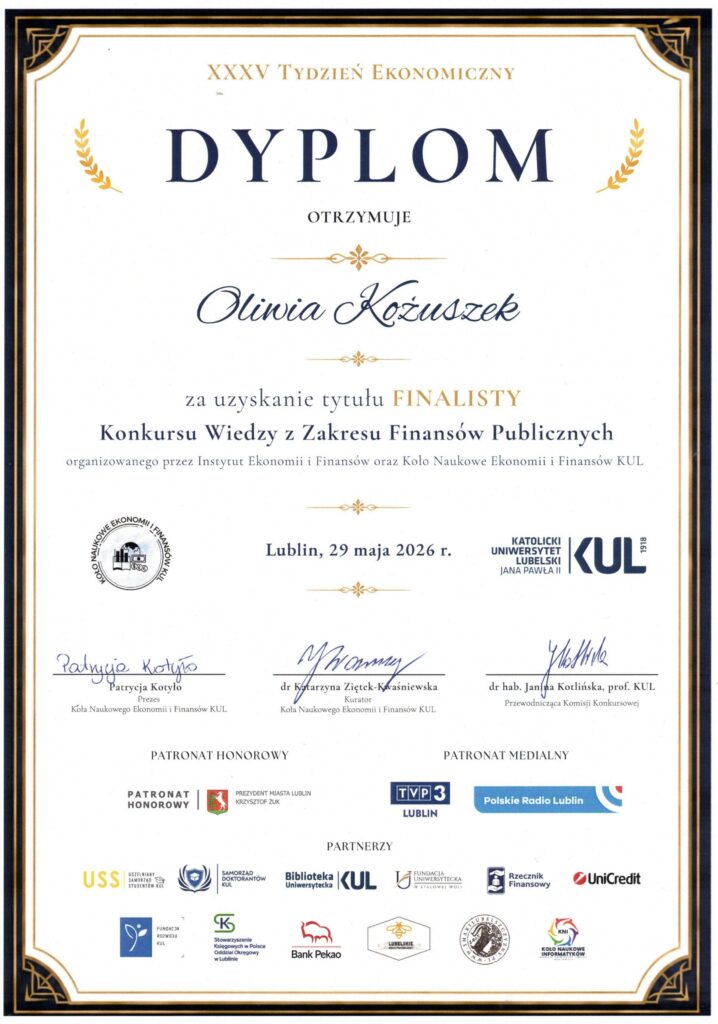 Dyplom O. Kożuszek