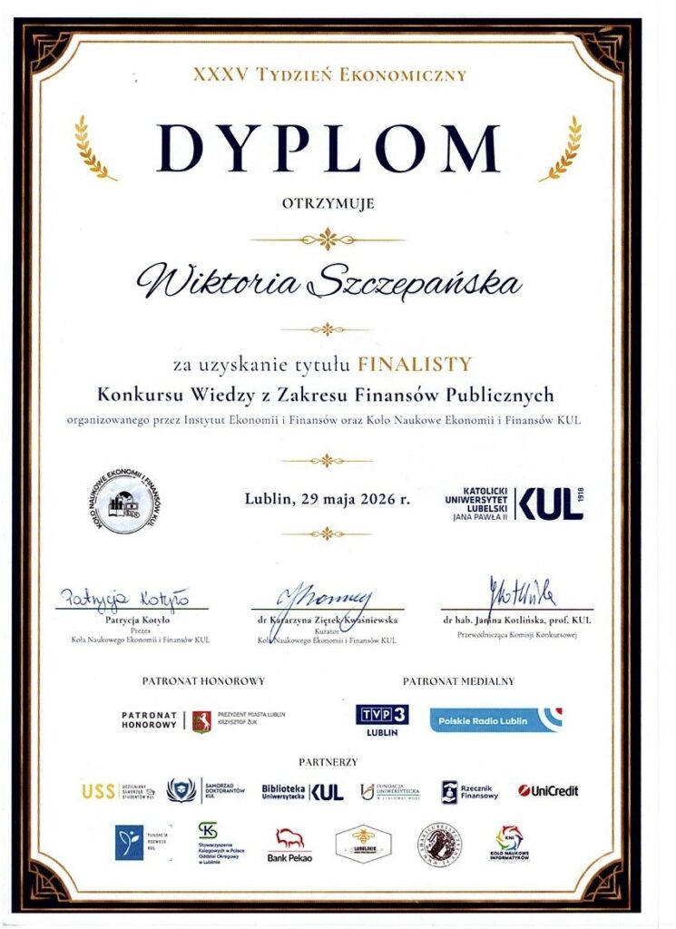 Dyplom W. Szczepańska