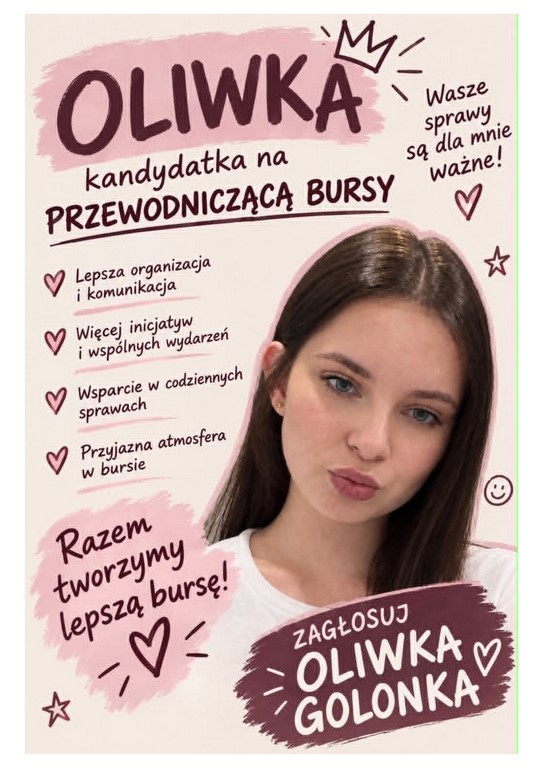 Yellow And Pink Playful School Election Campaign Poster